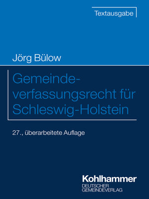 cover image of Gemeindeverfassungsrecht für Schleswig-Holstein